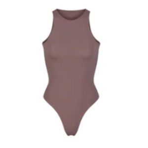 Never Worn, SKIMS FITS EVERYBODY HIGH NECK BODYSUIT | UMBER, Size L